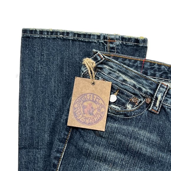 True Religion Distressed Flare Blue Jeans Womens 27 New NWT USA 04503 - Picture 5 of 15